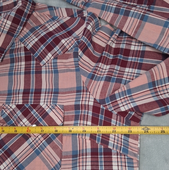 Wrangler Womens Pearl Snap Button Up Shirt Multicolor Plaid Cowgirl Rodeo XL - Picture 12 of 13